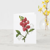 スイートピーの水彩画のブランクのメッセージカード カード (黄色い花)