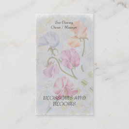 スイートピーの水彩画の花の名刺 名刺