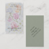 スイートピーの水彩画の花の名刺 名刺 (正面/裏面)