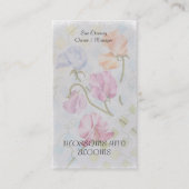 スイートピーの水彩画の花の名刺 名刺 (正面)