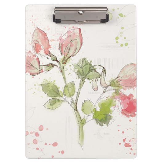 スイートピーの水彩画 クリップボード (正面)
