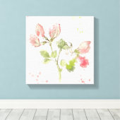 スイートピーの水彩 キャンバスプリント (インサイチュ (ウッドフロア))