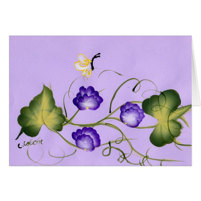 スイートピーの花および蝶 (正面横)