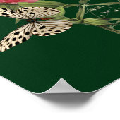 スイートピーの花と蝶のポスター ポスター (角)