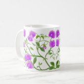スイートピーの花のつる植物のマグ コーヒーマグカップ (正面左)