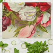 スイートピーの花の花束 キッチンタオル (折り畳み)