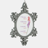 スイートピーの花感動的神を求める スノーフレークピューターオーナメント (左)