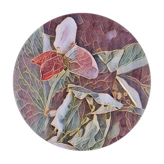 スイートピーの花 カッティングボード (正面)