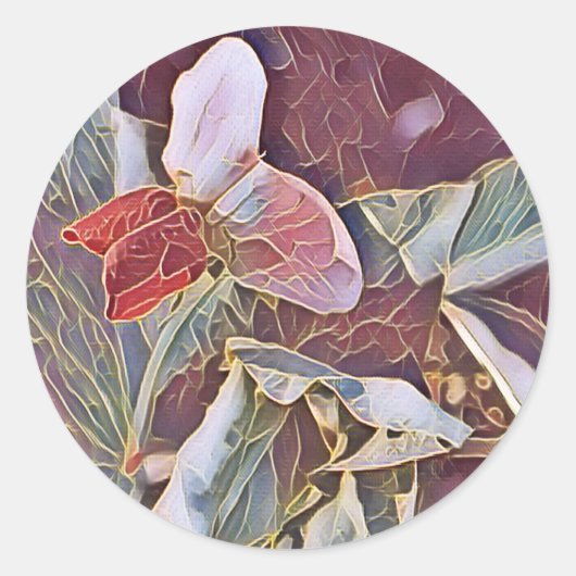 スイートピーの花 ラウンドシール (正面)