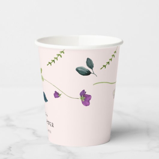 スイートピーの花 |女の子の赤ちゃんシャワー 紙コップ (左)