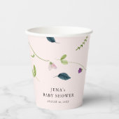 スイートピーの花 |女の子の赤ちゃんシャワー 紙コップ (正面)
