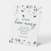 スイートピーの花 |赤ちゃんシャワー推測ゲームの看板 台座サイン (正面)