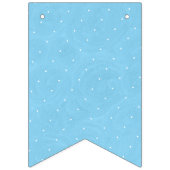 スイートピーの茶誕生日-青い水玉模様 バンティングフラッグ (第2の旗)