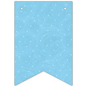 スイートピーの茶誕生日-青い水玉模様 バンティングフラッグ (第1の旗)