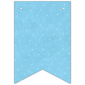 スイートピーの茶誕生日-青い水玉模様 バンティングフラッグ (第3の旗)