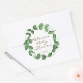 スイートピーの赤ちゃんシャワーステッカーpeas in pod ラウンドシール (封筒)