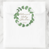 スイートピーの赤ちゃんシャワーステッカーpeas in pod ラウンドシール (バッグ)