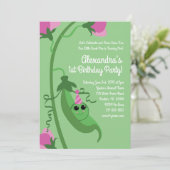 スイートピーは1歳の誕生日かわいい招待状 招待状 (スタンド正面)