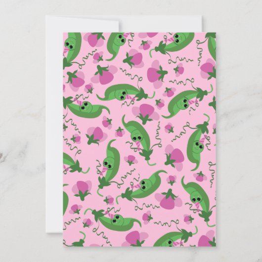 スイートピーは1歳の誕生日かわいい招待状 招待状 (裏面)