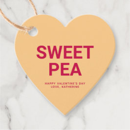 スイートピーオレンジハートおもしろいかわいいバレンタインデー フェイバータグ