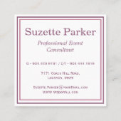 スイートピーカラフルフラワーズイベントプランナー スクエア名刺 (裏面)