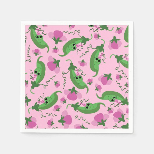 スイートピーキュート1st誕生日パーティー スタンダードカクテルナプキン (正面)