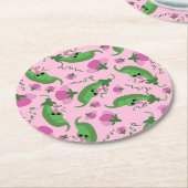 スイートピーキュート1st誕生日パーティー ラウンドペーパーコースター (アングル)