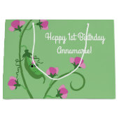 スイートピーキュート1st誕生日パーティー ラージペーパーバッグ (正面)