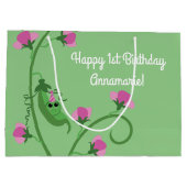 スイートピーキュート1st誕生日パーティー ラージペーパーバッグ (裏面)