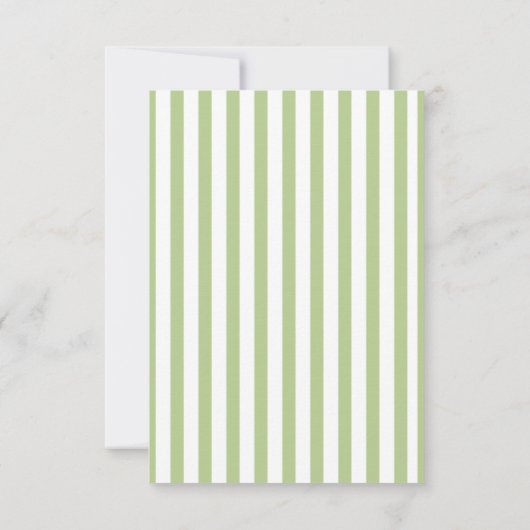 スイートピーグリーンお洒落ベビーシャワーありがとう サンキューカード (裏面)