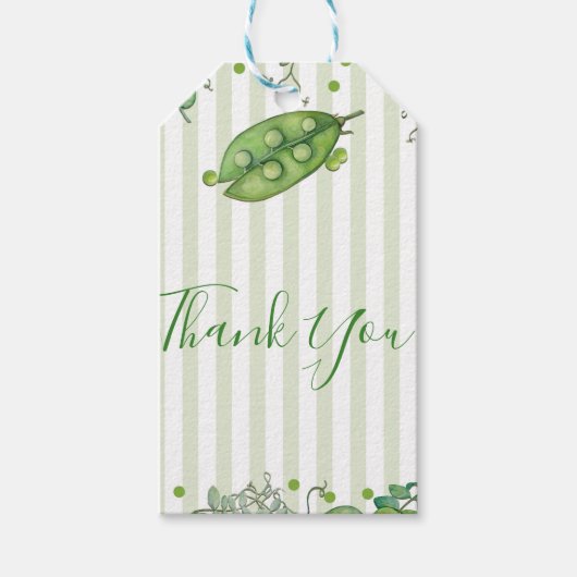 スイートピーグリーンお洒落水玉模様ベビーシャワー ギフトタグ (正面)