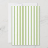 スイートピーグリーンのポンポン飾りベイビーシャワー 招待状 (裏面)