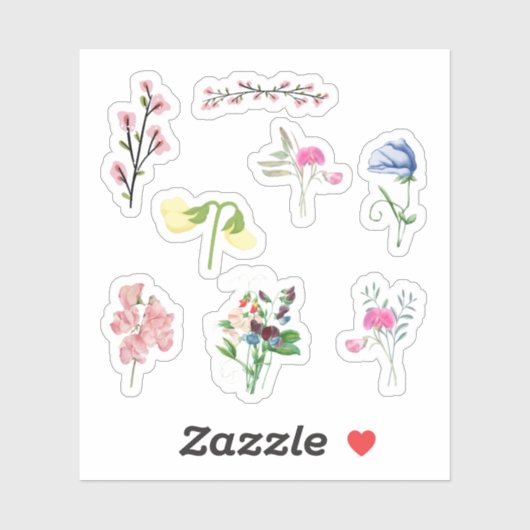 スイートピーステッカー シール (シート)