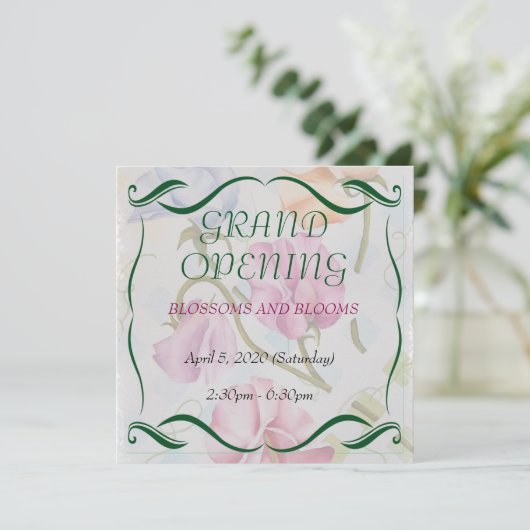 スイートピース水彩花の大開き招待状 招待状 (スタンド正面)