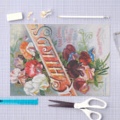 スイートピース1895年ヴィンテージプリントティッシュペーパー 薄葉紙 (クラフト)