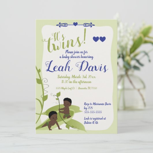 スイートピース、男の赤ちゃんシャワー招待状 招待状 (スタンド正面)