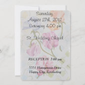 スイートピーズカスタマイズ可能結婚式招待状 招待状 (裏面)