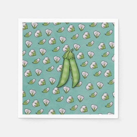スイートピーズガーデンをテーマにしたベビーシャワー スタンダードカクテルナプキン (正面)