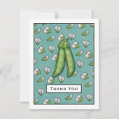 スイートピーズベビーシャワーフラットサンキューカード サンキューカード (正面)