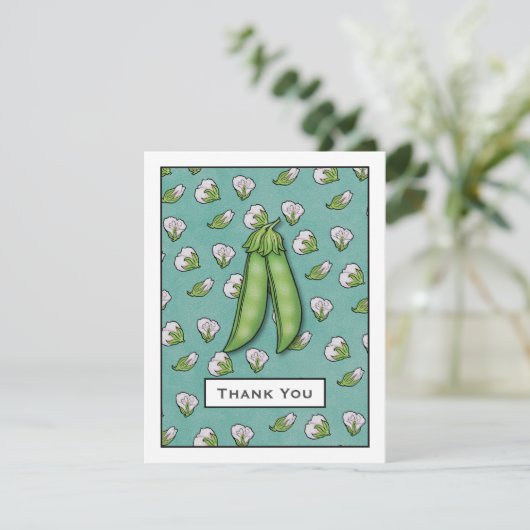 スイートピーズベビーシャワーフラットサンキューカード サンキューカード (スタンド正面)