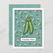 スイートピーズベビーシャワーフラットサンキューカード サンキューカード (正面/裏面)