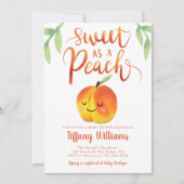 スイートピーチガールベビーシャワー 招待状 (正面)