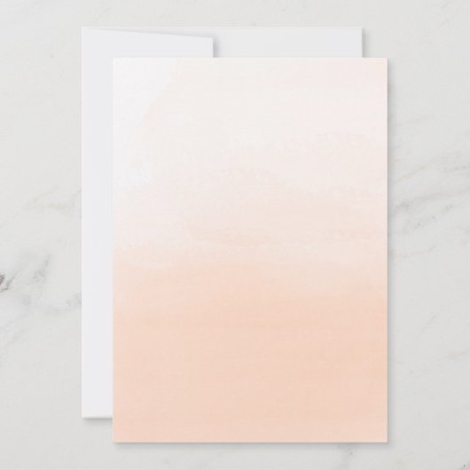 スイートピーチグラデーションその女の子ベビーシャワー招待状 招待状 (裏面)