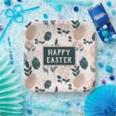 スイートピーチグリーンボホボタニカルイースターエッグ ペーパープレート (パーティー)