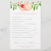 スイートピーチズベビーシャワー子供部屋ライムズゲームカード チラシ (裏面)