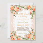 スイートピーチフローラピンクサマーベビーガールシャワー 招待状 (正面)