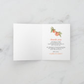 スイートピーチベイビーシャワー感謝カード 招待状 (内部)