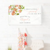 スイートピーチベビーシャワーウェルカムバナー 横断幕 (インサイチュ)