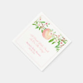 スイートピーチベビーシャワーパーティー スタンダードカクテルナプキン (角)