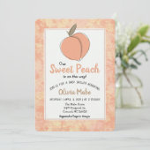スイートピーチベビーシャワー招待状 招待状 (スタンド正面)